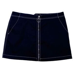 VOLCOM Mini Skirt Frochickie Navy Blue Mini Skirt Size Small